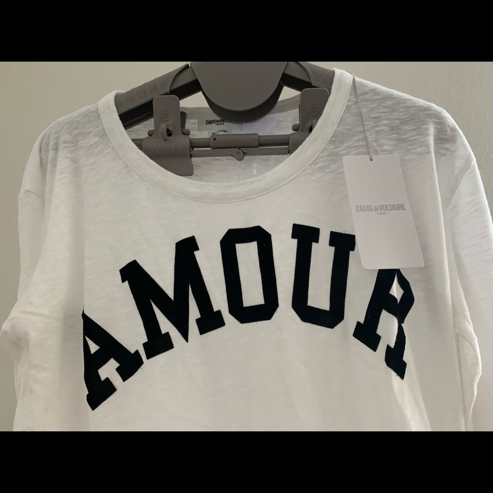 Zadig & Voltaire woman’s Amour white T-shirt Small.